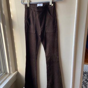 FRAME Flare Suede Pants, Size 27
